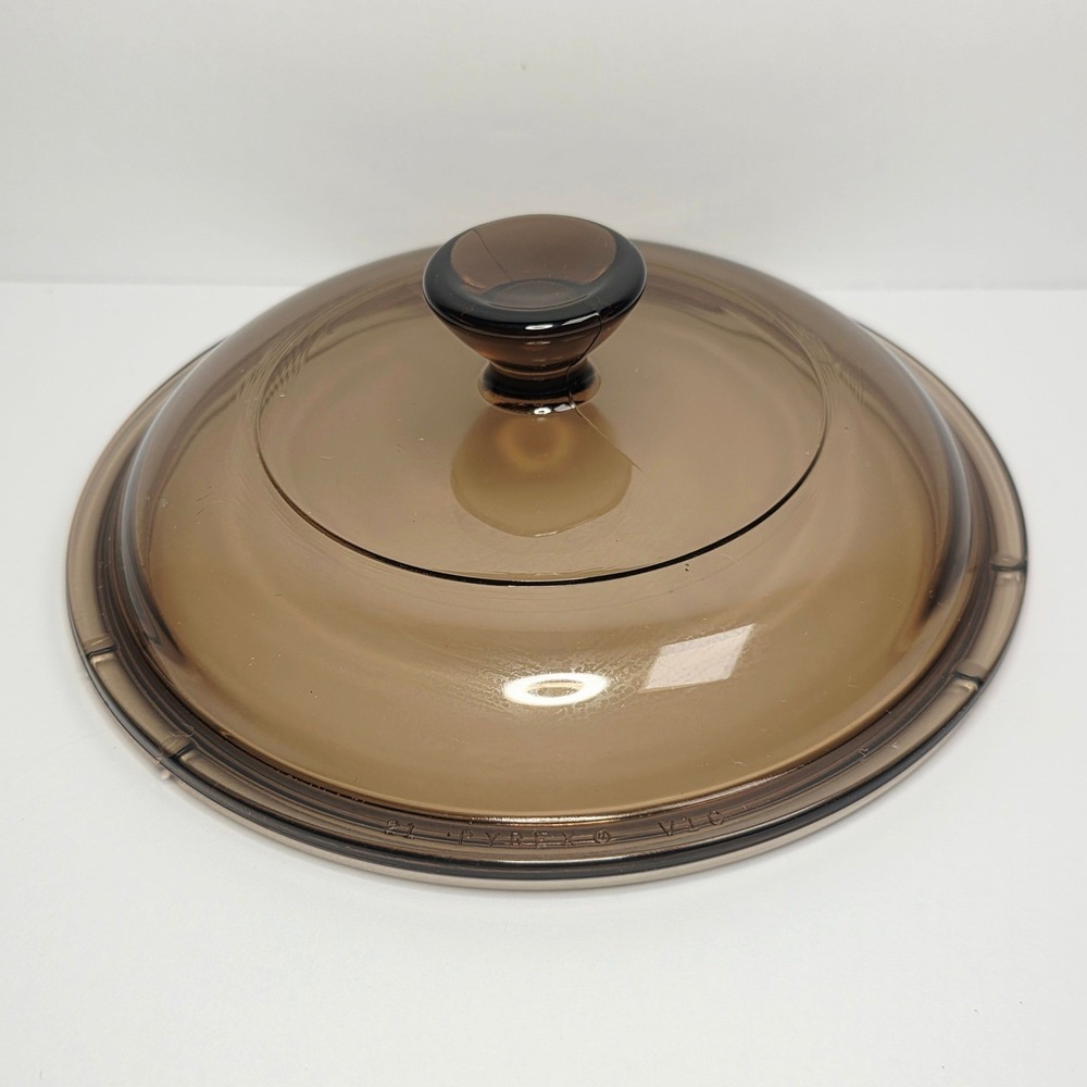 Pyrex Corning Visions Amber Round Glass Lid  V1C for 1 qt. Pan Dish
